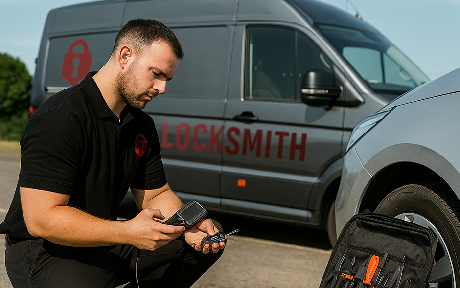 Automotive locksmith repairing ignition switch on-site in Kent, WA