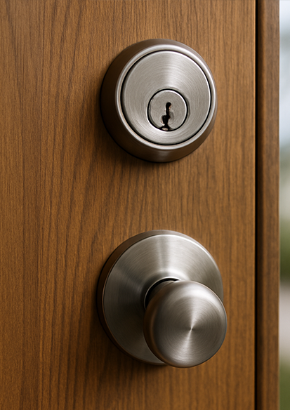 Professional locksmith rekeying residential lock