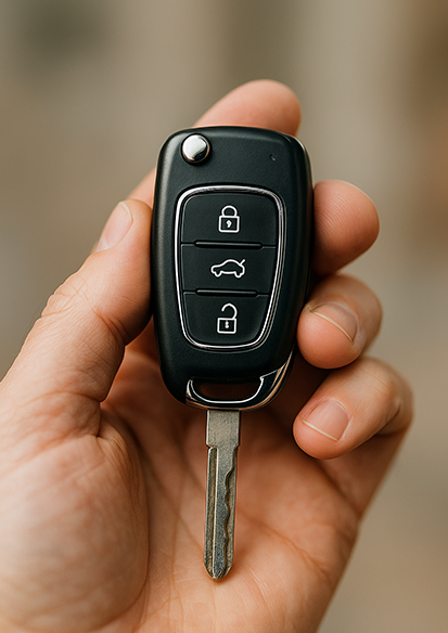 Car locksmith reprogramming vehicle transponder chip key with diagnostic tool